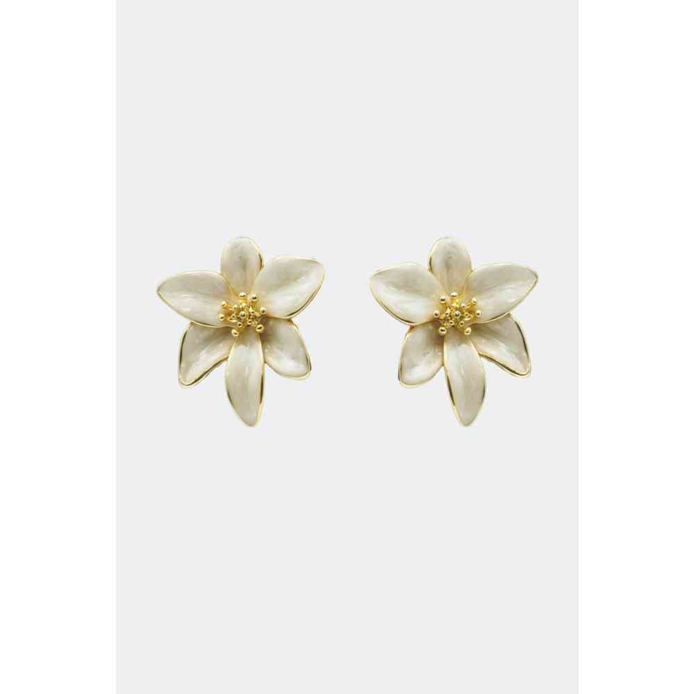 Voodoo Vixen - Statement Opal Flower Ohrstecker - WeiÃŸ